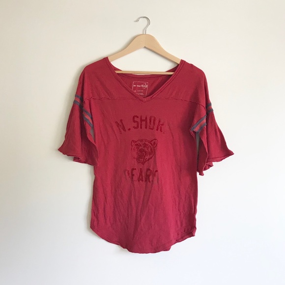 Free People Tops - Free People We The Free red varsity tee shirt
